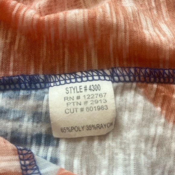 David Cline Crushed Long Sleeve Artsy Pink Orange Blue Hand Dyed Top Shirt M - Picture 5 of 8